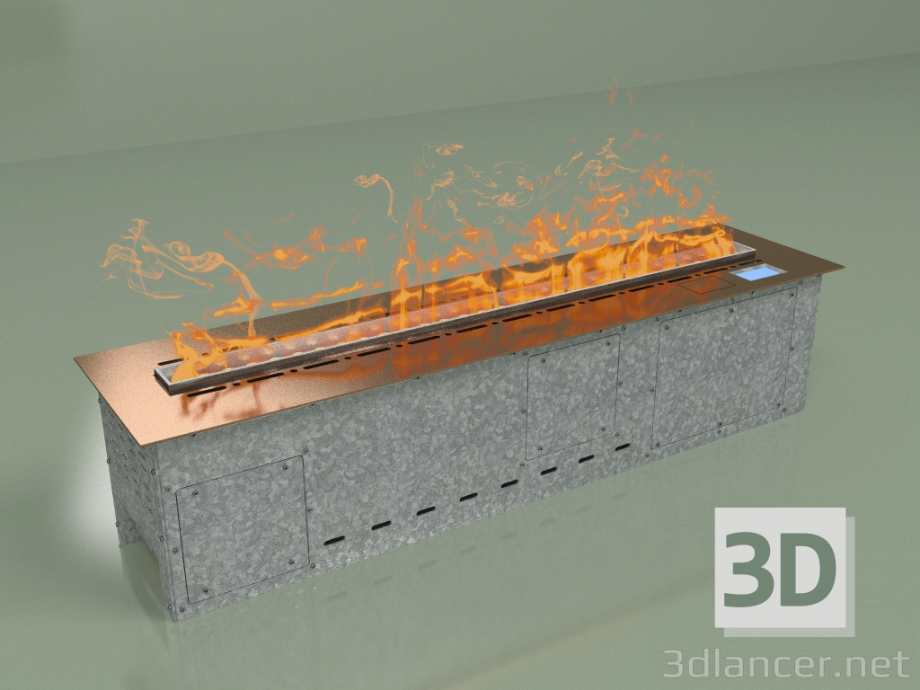 3D modeli Buharlı şömine Vepo 1000 (pembe altın aynalı) - önizleme