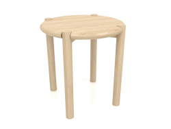 Stool (rounded end) (D=420x433, wood white)
