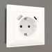 3d model Socket with grounding and USB type A + C (white gloss) - preview