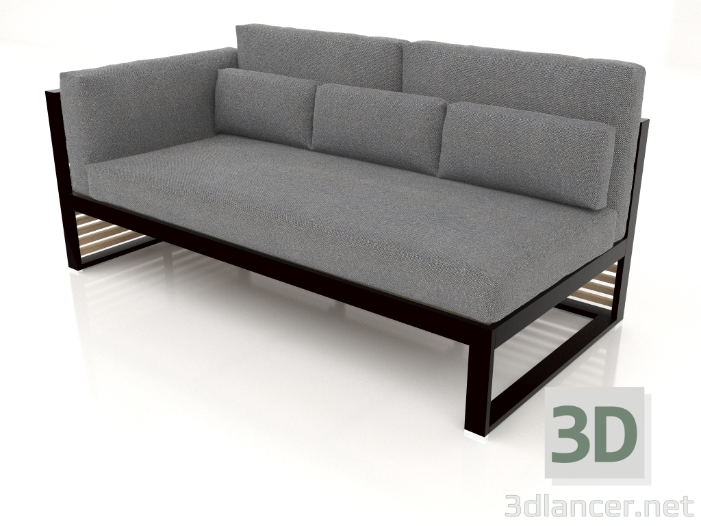 3d model Modular sofa, section 1 left, high back (Black) - preview