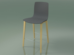 Chaise de bar 3993 (4 pieds en bois, polypropylène, bouleau naturel)