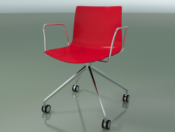 Chair 0369 (4 castors, with armrests, LU1, polypropylene PO00104)