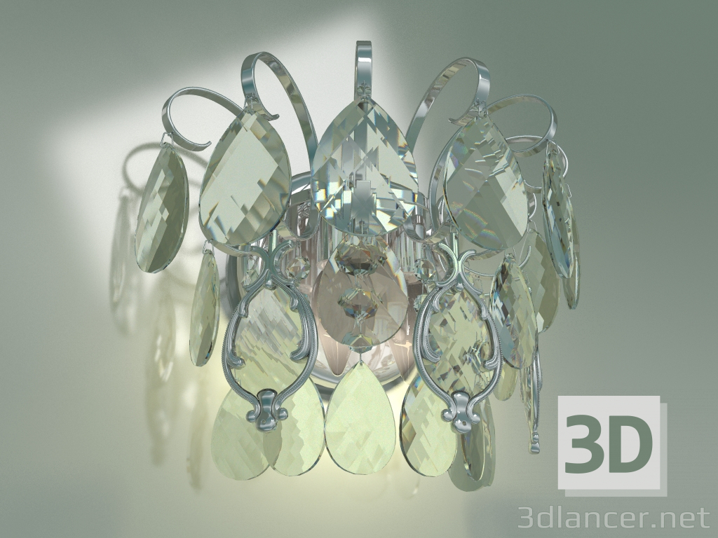 modello 3D Applique 10081-2 (strotskis cristallo trasparente cromato) - anteprima