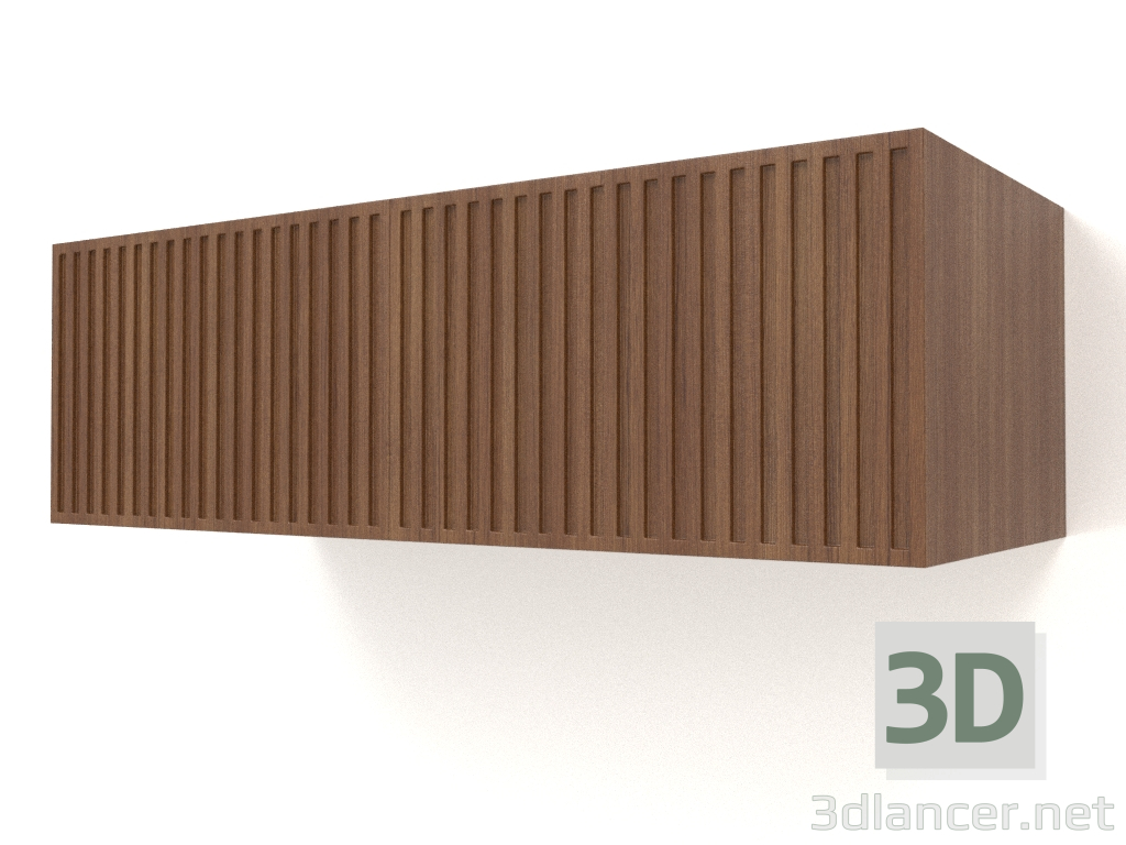 Modelo 3d Prateleira suspensa ST 06 (2 portas onduladas, 800x315x250, madeira castanha clara) - preview