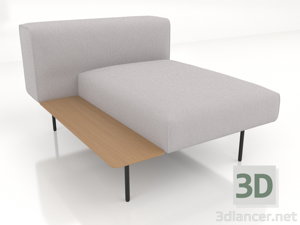 Modelo 3d Módulo de sofá para 1 pessoa com prateleira à direita (opção 4) - preview