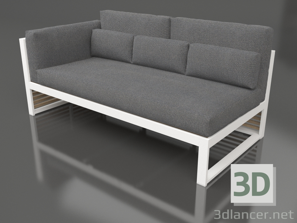 3D Modell Modulares Sofa, Teil 1 links, hohe Rückenlehne (Weiß) - Vorschau