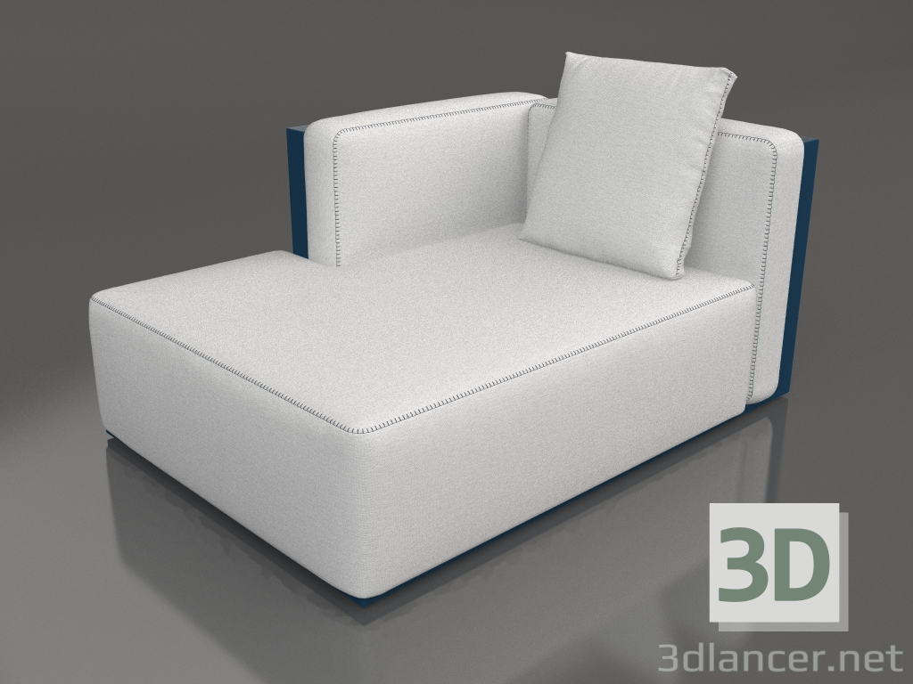 modèle 3D Module canapé, section 2 gauche (Gris bleu) - preview
