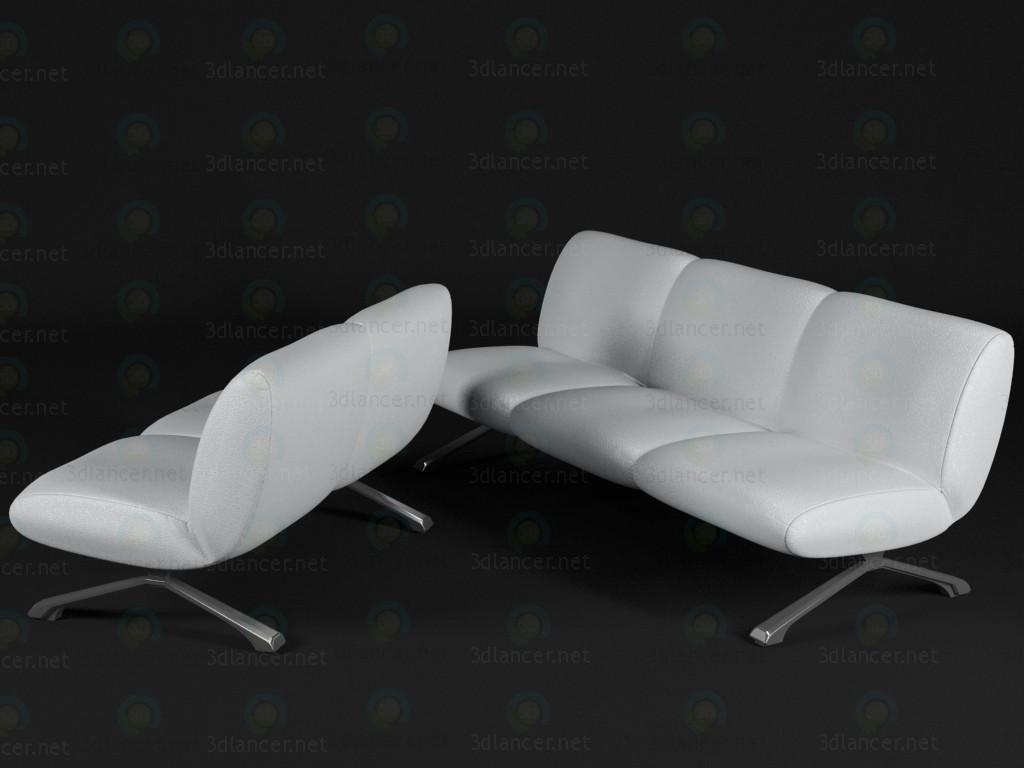 3d model modern sofa - preview