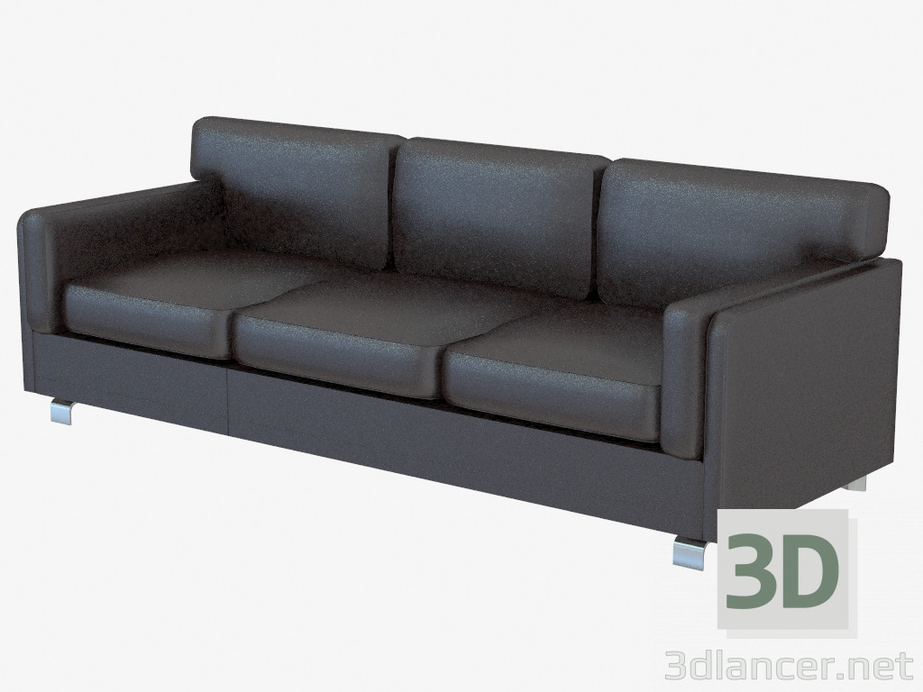 3D modeli Deri kanepeler Üçlü - önizleme