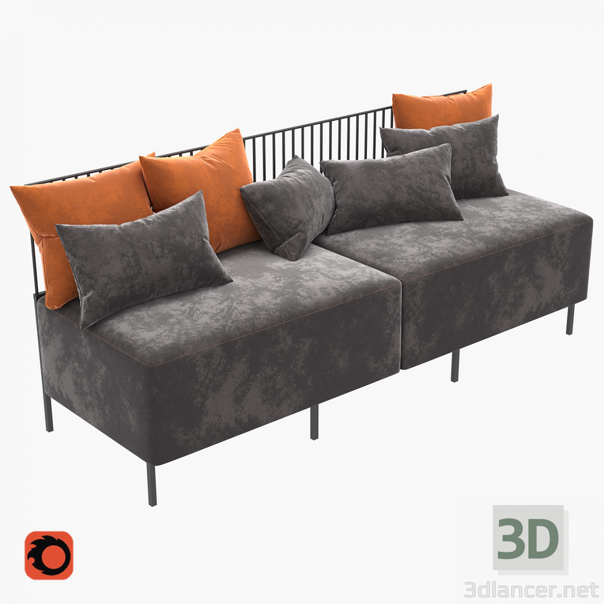 3D modeli Açılan kanepe - önizleme