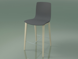 Chaise de bar 3993 (4 pieds en bois, polypropylène, bouleau blanc)
