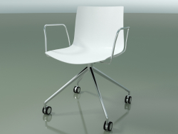 Cadeira 0369 (4 rodízios, com braços, LU1, polipropileno PO00101)