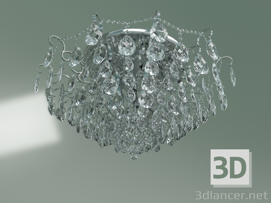 modèle 3D Lustre de plafond 10081-12 (cristal chromé clair Strotskis) - preview