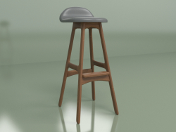 Bar stool Buch 3 (solid walnut, dark grey)