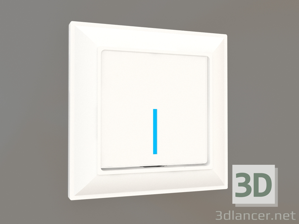3d model Touch switch single-key with backlight (white gloss) - preview