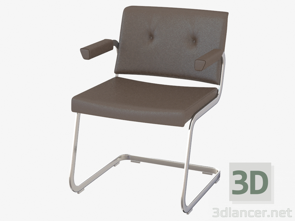 modèle 3D Chaise en cuir avec accoudoirs RH-305-102 - preview