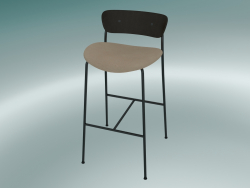 Bar stool Pavilion (AV10, H 95cm, 50х52cm, Walnut, Leather - Silk Аniline)