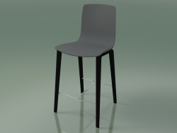Chaise de bar 3993 (4 pieds en bois, polypropylène, bouleau noir)