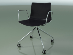 Chair 0369 (4 castors, with armrests, LU1, polypropylene PO00109)