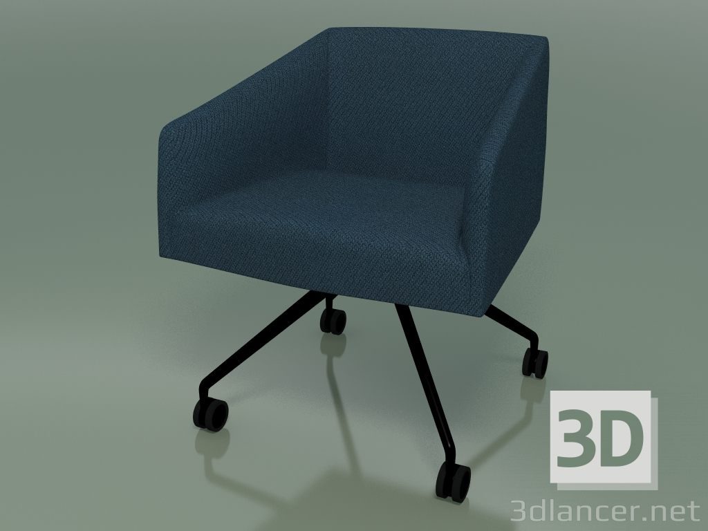 modello 3D Poltrona 2709 (con rotelle, con rivestimento in tessuto, V39) - anteprima