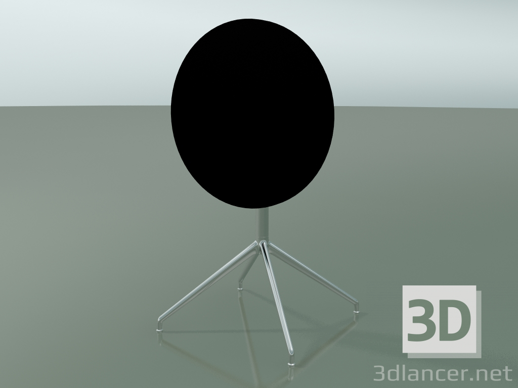 3D Modell Runder Tisch 5709, 5726 (H 74 - Ø59 cm, gefaltet, schwarz, LU1) - Vorschau