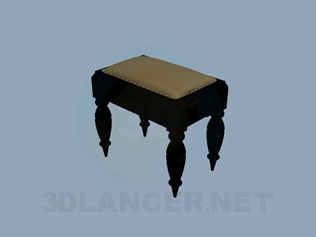 modelo 3D Otomano con patas talladas - escuchar modelo 3D Otomano con patas talladas - escuchar