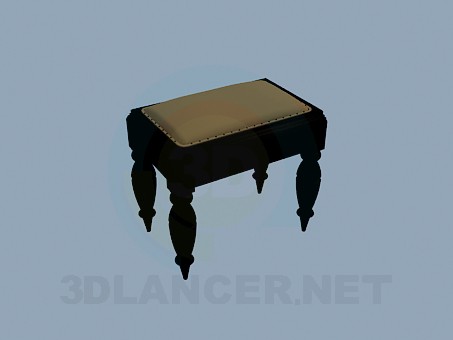 modelo 3D Otomano con patas talladas - escuchar modelo 3D Otomano con patas talladas - escuchar