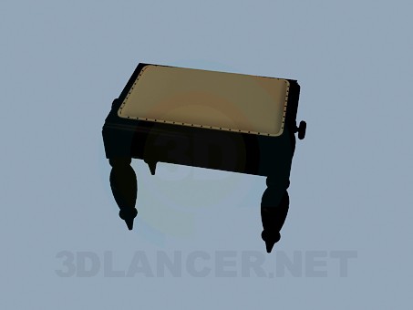 modelo 3D Otomano con patas talladas - escuchar modelo 3D Otomano con patas talladas - escuchar