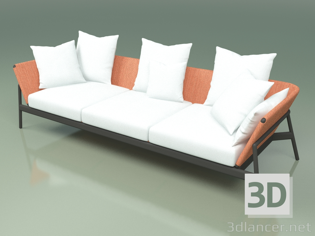 3D Modell Sofa 003 (Metal Smoke, Batyline Orange) - Vorschau