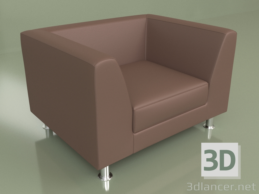 3d model Armchair Evolution (Brown leather) - preview
