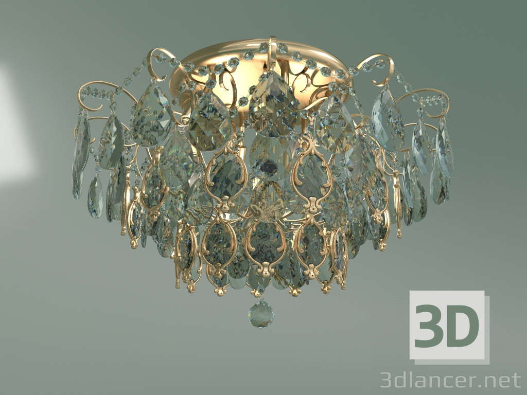 3d model Ceiling chandelier 10081-6 (gold-transparent Strotskis crystal) - preview