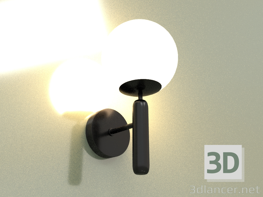 modello 3D Lampada da parete FARO WALL 150 BK 16023 - anteprima
