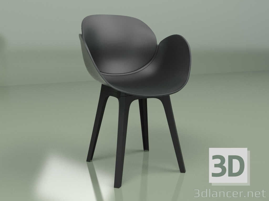 modello 3D Sedia Boone (nera) - anteprima