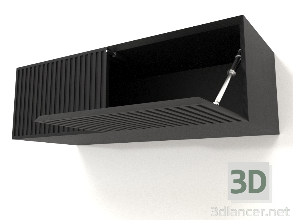 3D Modell Hängeregal ST 06 (offene Tür) (800x315x250, Holz schwarz) - Vorschau