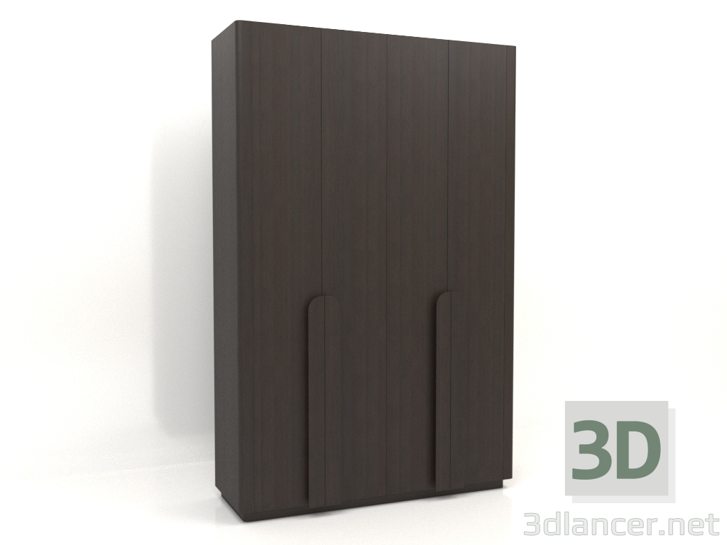 3d model Wardrobe MW 04 wood (option 1, 1830x650x2850, wood brown dark) - preview