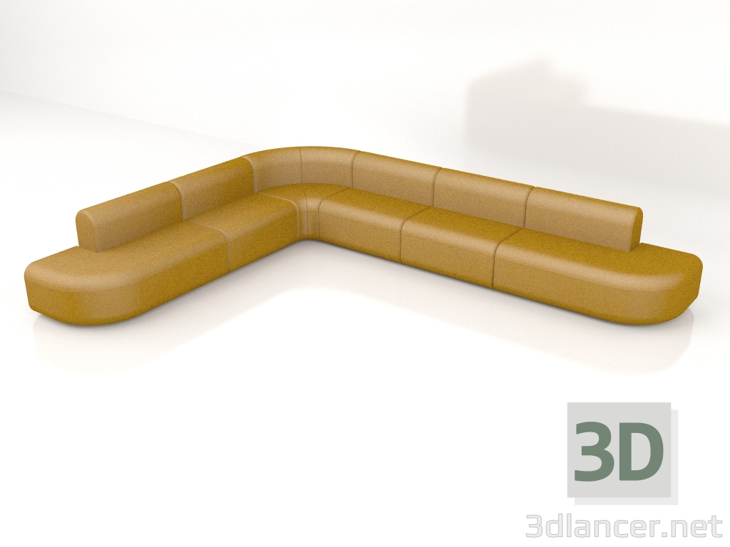modello 3D Divano Artiko Divano Singolo AT16 (4110x3210) - anteprima