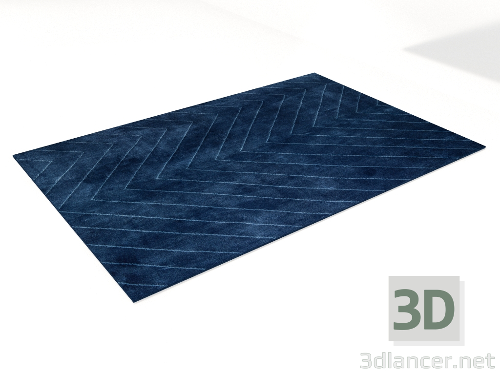 3D Modell Teppich blau Chevron 420X280 - Vorschau