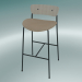 3d model Bar stool Pavilion (AV10, H 95cm, 50х52cm, Lacquered oak, Leather - Silk Аniline) - preview