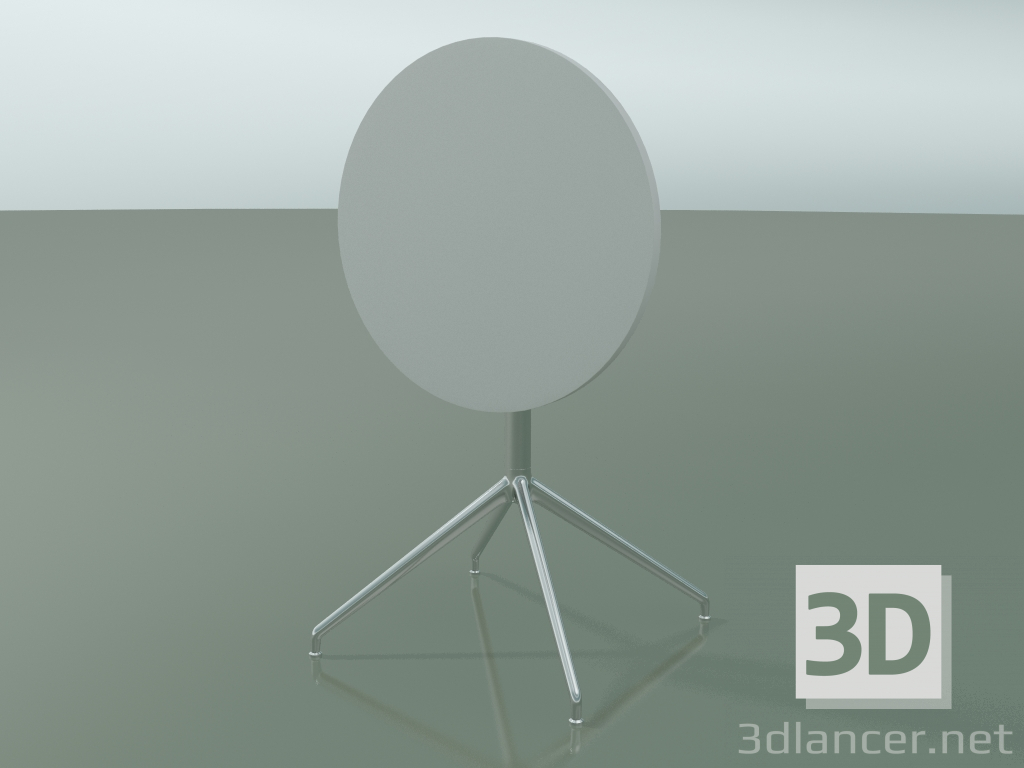 3D Modell Runder Tisch 5709, 5726 (H 74 - Ø59 cm, gefaltet, weiß, LU1) - Vorschau