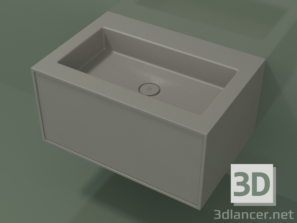 modèle 3D Lavabo avec tiroir (06UC42401, Clay C37, L 72, P 50, H 36 cm) - preview
