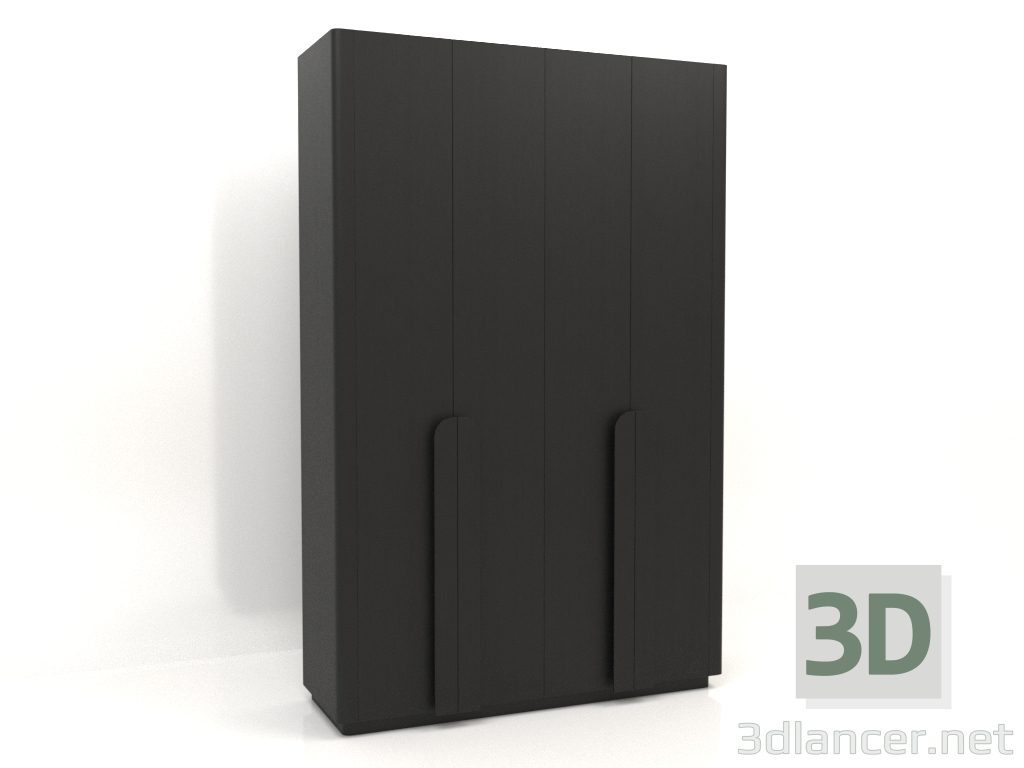 3D Modell Kleiderschrank MW 04 Holz (Option 1, 1830x650x2850, Holz schwarz) - Vorschau