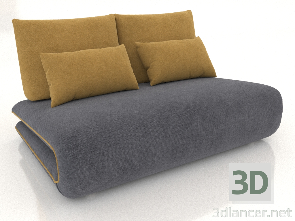 3D Modell Schlafsofa Justin-2 (grau-gelb) - Vorschau