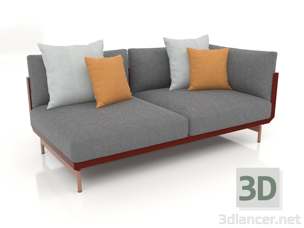 3D modeli Kanepe modülü, bölüm 1 sağ (Şarap kırmızısı) - önizleme