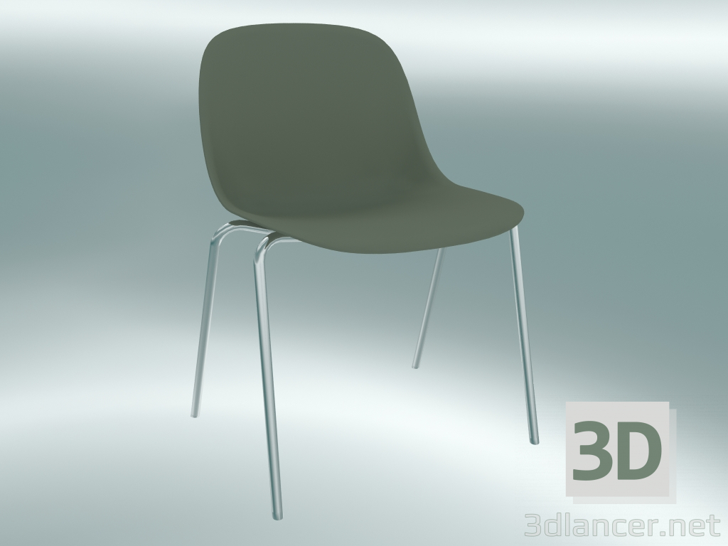 3d model A-Base Fiber Chair (Dusty Green) - preview