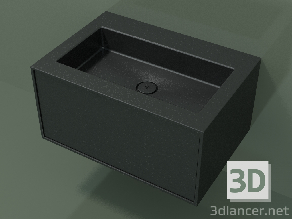 3D Modell Waschbecken mit Schublade (06UC42401, Deep Nocturne C38, L 72, P 50, H 36 cm) - Vorschau