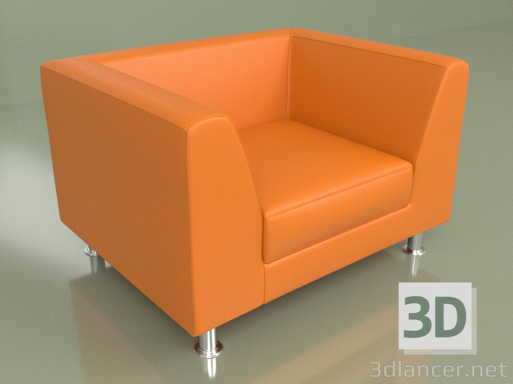 3d model Armchair Evolution (Orange leather) - preview