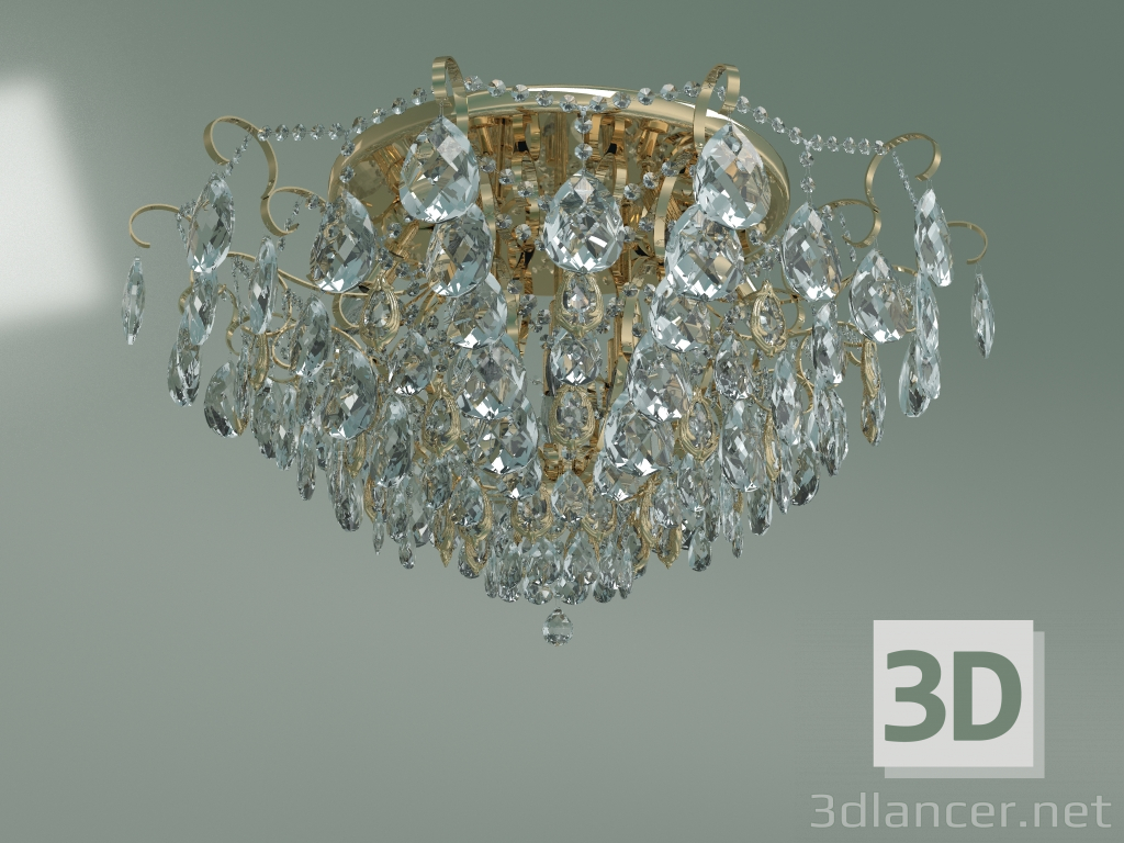 3D modeli Tavan avizesi 10081-12 (altın şeffaf Strotskis kristali) - önizleme