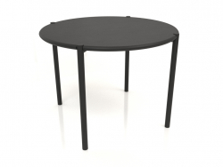 डाइनिंग टेबल DT 08 (गोल सिरे) (D=1020x754, लकड़ी का काला)