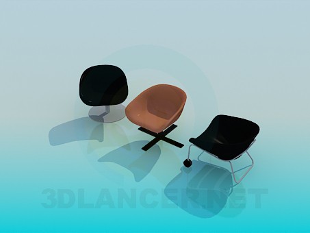 3d модель Стільці до журнального столика – превью 3d модель Стільці до журнального столика – превью