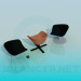 3 डी मॉडल कॉफी टेबल के लिए कुर्सियों - पूर्वावलोकन